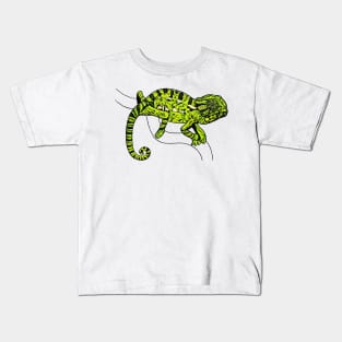 Baby green chameleon illustration Kids T-Shirt